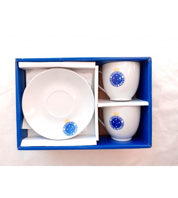 Jogo Com 2 Xícaras De Porcelana e 2 pires  120ml - Cruzeiro 
